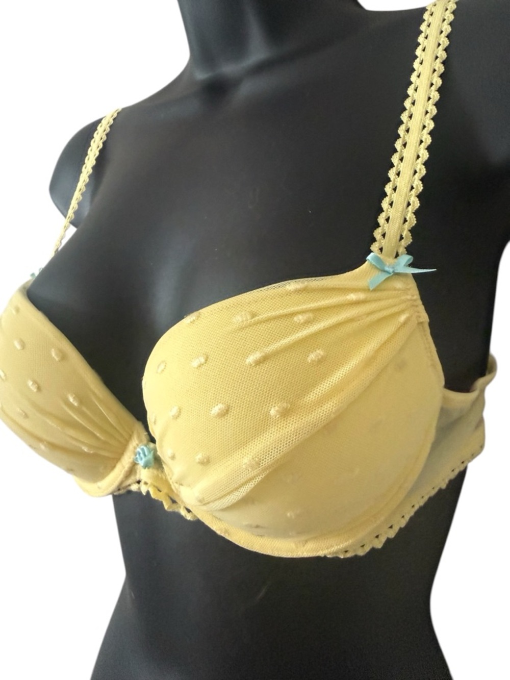 Adore Me Polka Dot Push Up Bra Set 36B Red + Yellow No Size Tags Bundle - Picture 7 of 11